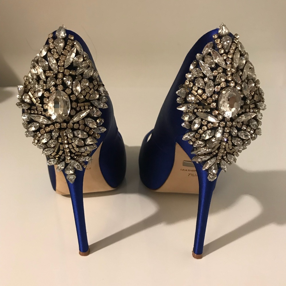 Badgley Mischka Kiara Embellished Peep Toe Pump